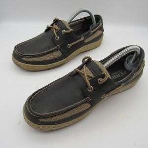 Sperry Top Sider Dark Navy Blue Leather Boat Shoes Loafers Men Sz 9M  D-16 60304